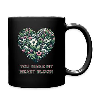 Tu fais fleurir mon cœur - Mug uni - noir - Droite