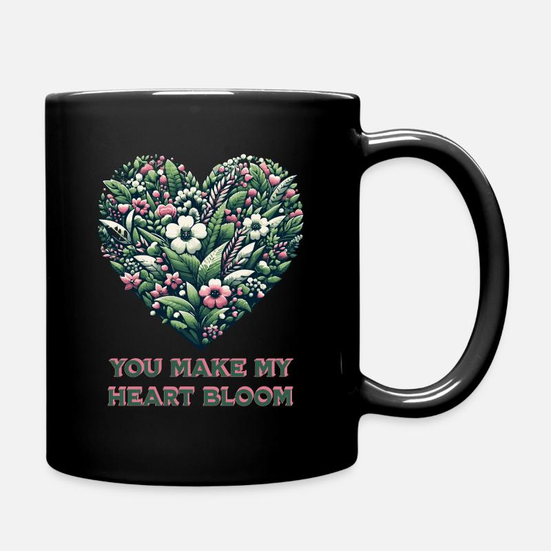 Tu fais fleurir mon cœur - Mug uni - noir