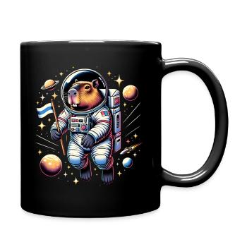 Capybaras Cute Capybara Astronaut - Full Colour Mug - black - Right