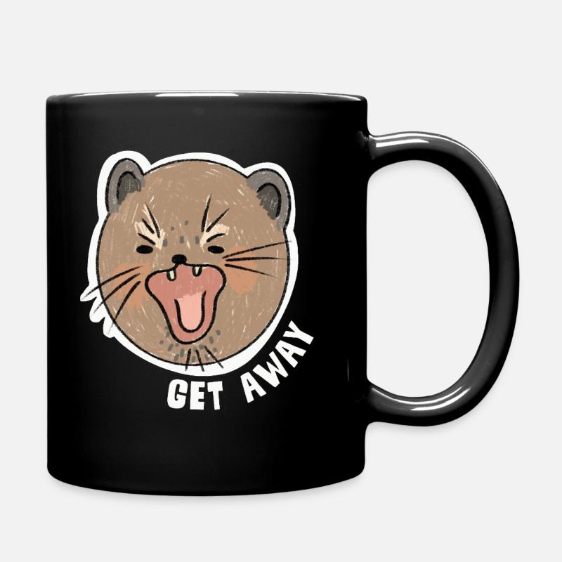 Get Away – Funny, annoyed animal motif - Full Colour Mug - black
