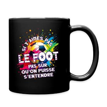 Foot football humoristique fan passionné joueur - Mug uni - noir - Droite