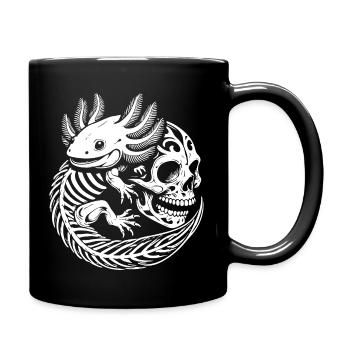 Axolotl et crâne - Mug uni - noir - Droite