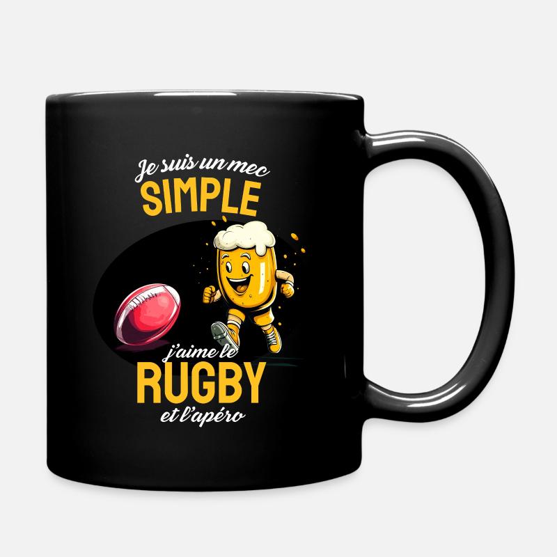 Lustiges Rugby im Alltag - Tasse einfarbig - Schwarz