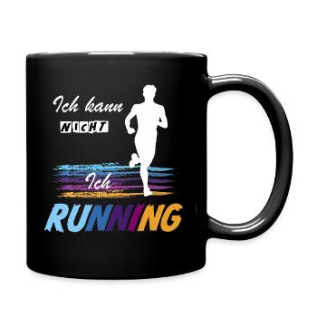 🚫NEIN zu Unwichtigem 🏃JA zu Laufen & Sport - Tasse einfarbig - Schwarz - Rechts