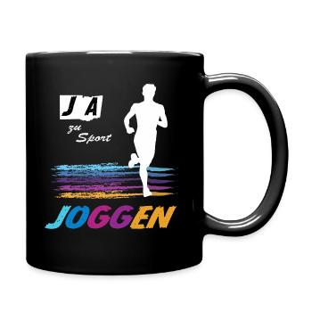 JA zu Joggen & Sport 🏃 Laufsport, Laufen, Running - Tasse einfarbig - Schwarz - Rechts