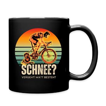 Snow passes, watts pass – roller training! - Full Colour Mug - black - Right