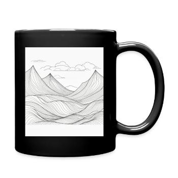 Paysage de montagne en ligne - Mug uni - noir - Droite