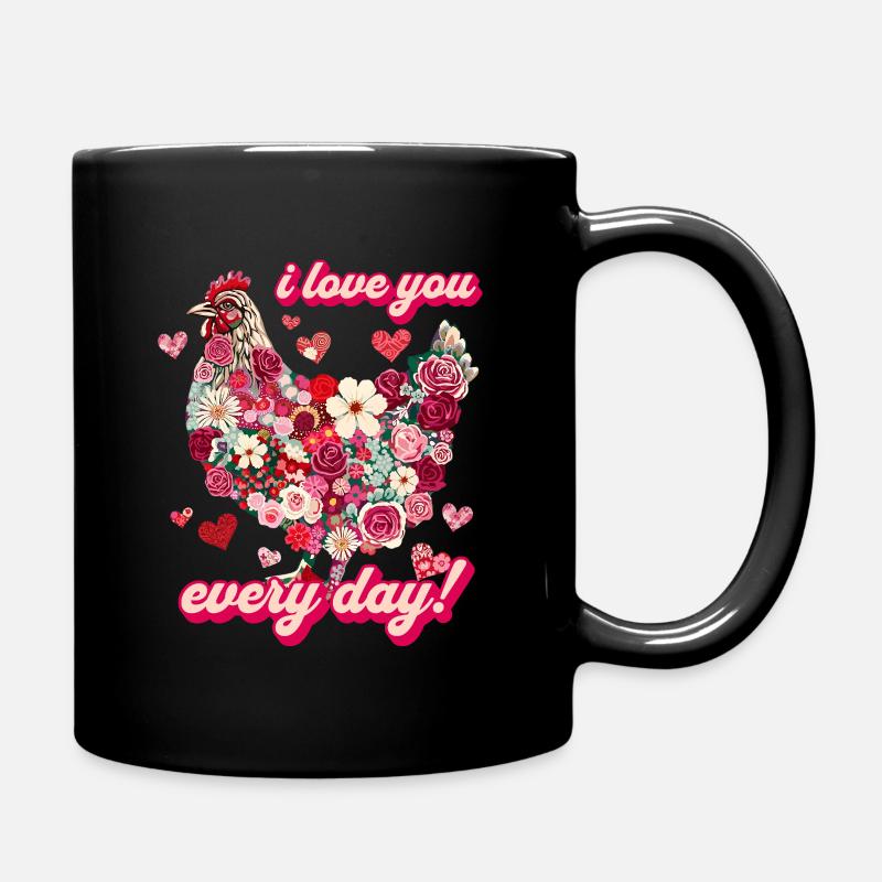Cute Chicken Gift - Full Colour Mug - black