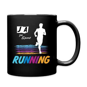 JA zu Running & Sport 🏃 Laufsport Laufen Joggen - Tasse einfarbig - Schwarz - Rechts