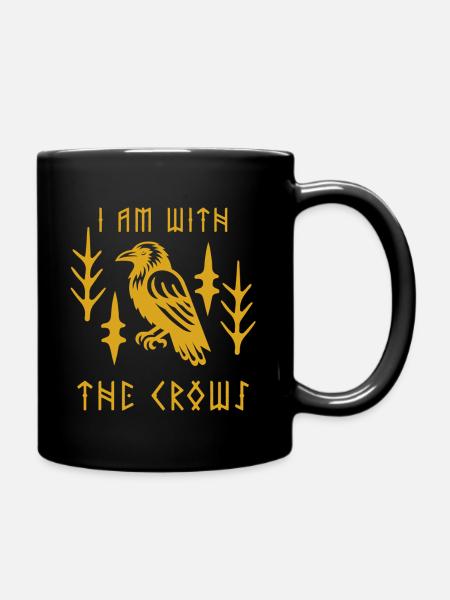Je suis avec les corbeaux - Motif nordique - Corbeau - Mug uni - noir