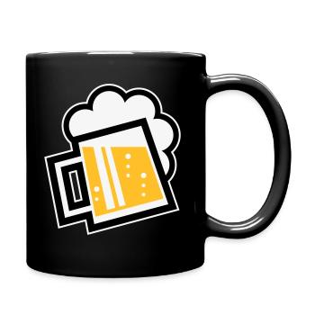 Bavarian Beer Mug (German Glass / R / \ / 3C) - Full Colour Mug - black - Right
