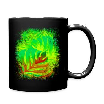 Summer feeling leaves in the colors of summer - Full Colour Mug - black - Right