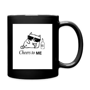 Cheers to me Cat Holiday Wine Sunglasses Cheers - Full Colour Mug - black - Right