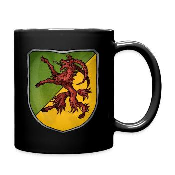 Wappen roter Ziegenbock - Tasse einfarbig - Schwarz - Rechts