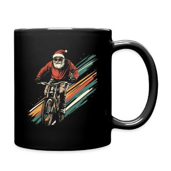 Le Père Noël fait du VTT - Mug uni - noir - Droite