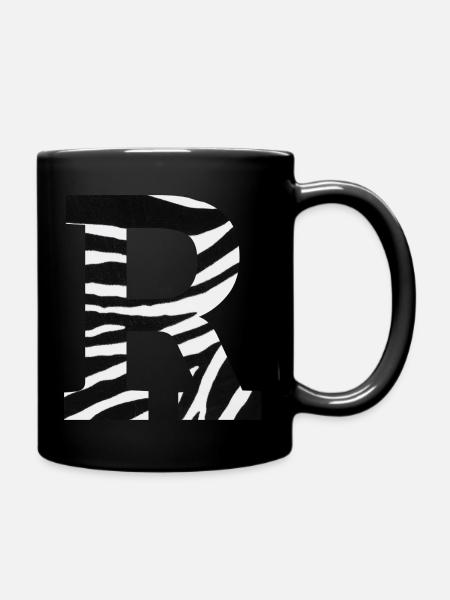 Buchstabe r zebra - Tasse einfarbig - Schwarz