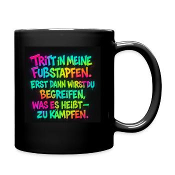 Kaempfen in Neonfarben - Tasse einfarbig - Schwarz - Rechts