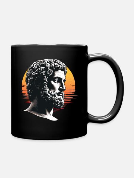 Marcus Aurelius Retro - Tasse einfarbig - Schwarz