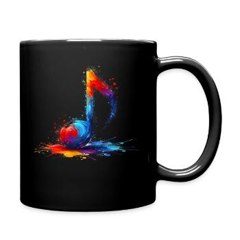 bunte Musiknote Musik Musiker - Tasse einfarbig - Schwarz - Rechts