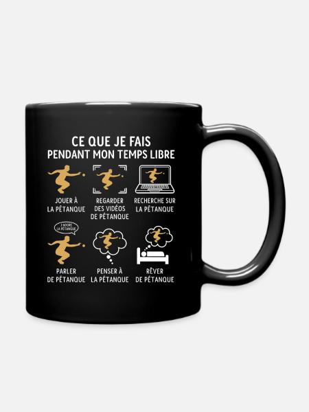 Jouer la pétanque cadeau bouliste - Mug uni - noir