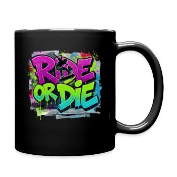 Ride or Die Skateboard Graffiti – Streetstyle - Full Colour Mug - black - Right