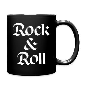 Conception typographique vintage rock and roll - Mug uni - noir - Droite