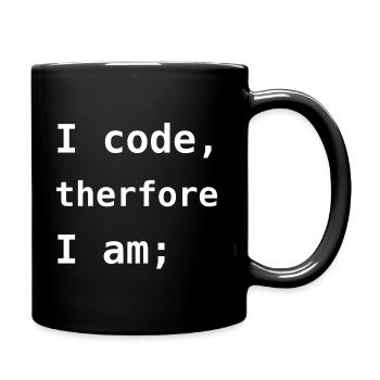 Ich programmiere, also bin ich - Tasse einfarbig - Schwarz - Rechts