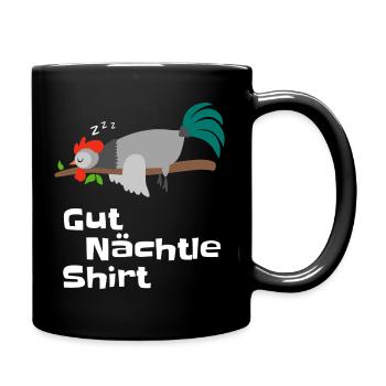 Chemise de nuit motif coq, pyjama, cadeau - Mug uni - noir - Droite