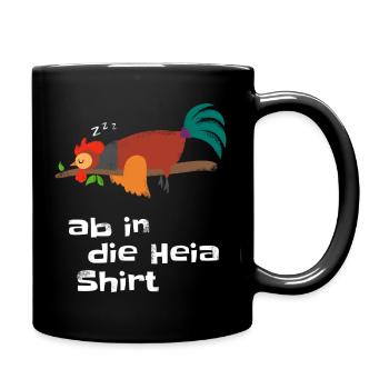 Chemise au lit - Bonne nuit pyjama coq - Mug uni - noir - Droite