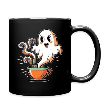 Coffee spirit with a charming face - Full Colour Mug - black - Right