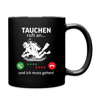 Diving is calling… and I have to go - Full Colour Mug - black - Right