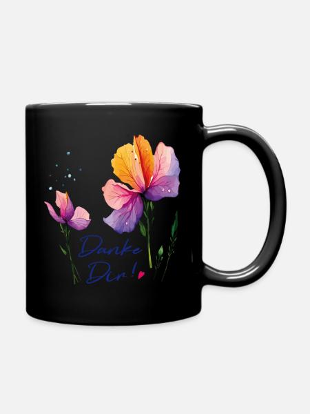  Danke Dir - Tasse einfarbig - Schwarz