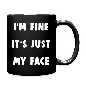 Je vais bien - Mug uni - noir - Droite