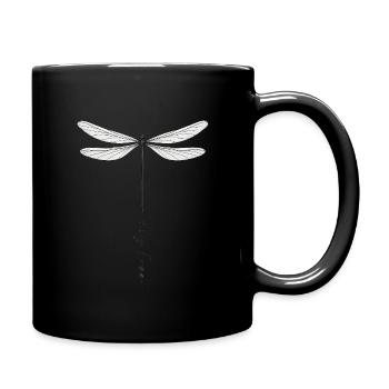 Dragonfly with lettering Closeness to nature - Full Colour Mug - black - Right