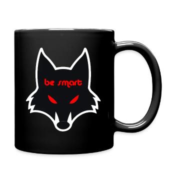 Düstere Wolfgrafik mit Botschaft - Tasse einfarbig - Schwarz - Rechts