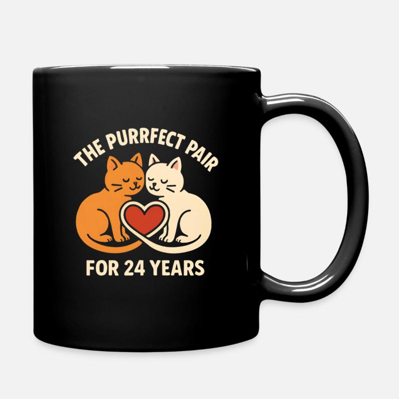 Das perfekte Paar Katzen 24 Jahre Liebe T-Shirt - Tasse einfarbig - Schwarz