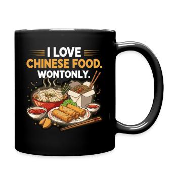 Chinesisches Food-Lover's Delight-Design - Tasse einfarbig - Schwarz - Rechts