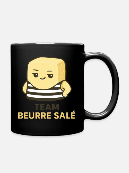 Team mit gesalzener Butter - Tasse einfarbig - Schwarz