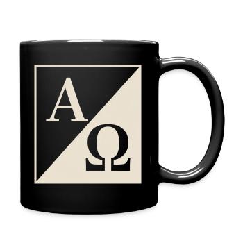 Christlich Alpha und Omega Symbol Glaube - Tasse einfarbig - Schwarz - Rechts