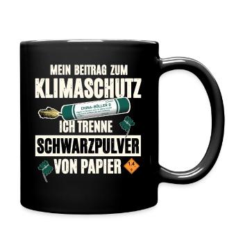 Pyrotechniker Pyro - Tasse einfarbig - Schwarz - Rechts
