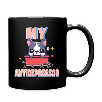 My Antidepressor Bouledogue Français Cadeau Humour - Mug uni - noir - Droite