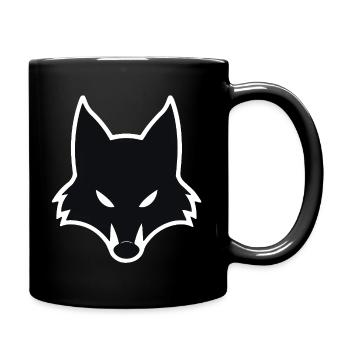 Minimalist Wolf Silhouette Design - Full Colour Mug - black - Right