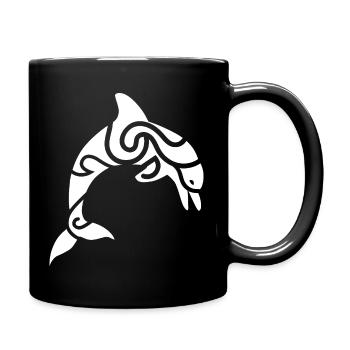 Dauphin Tribal – Tatouage et liberté de la mer - Mug uni - noir - Droite