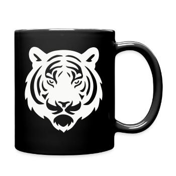Tiger Head Silhouette - Full Colour Mug - black - Right