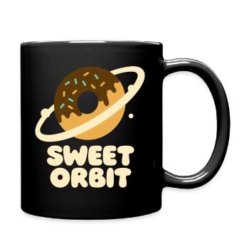 Süßer Orbit Donutplanet - Tasse einfarbig - Schwarz - Rechts