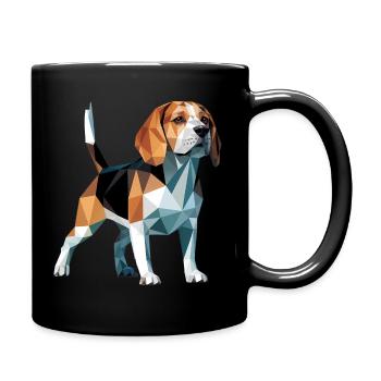 Bulldog - Cooles Low Poly Logo - Tasse einfarbig - Schwarz - Rechts