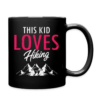 This Kid Loves Hiking Mountain Explorer Spirit - Full Colour Mug - black - Right