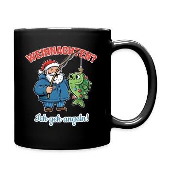 Angler Christmas? I'm going fishing! Santa Witz - Full Colour Mug - black - Right