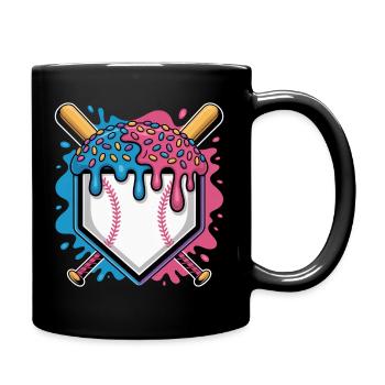 Baseball Home Plate Mit Eis Und Streuseln - Tasse einfarbig - Schwarz - Rechts