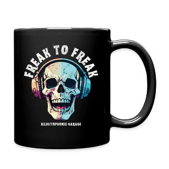 Crâne avec conception de casque néon - Mug uni - noir - Droite